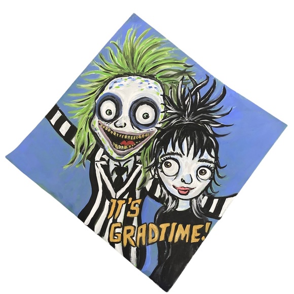 Beetlejuice & Lydia “it’s gradtime”Graduation Cap Topper - Picture 3 of 4